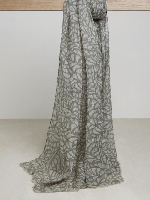 Ramage print linen scarf