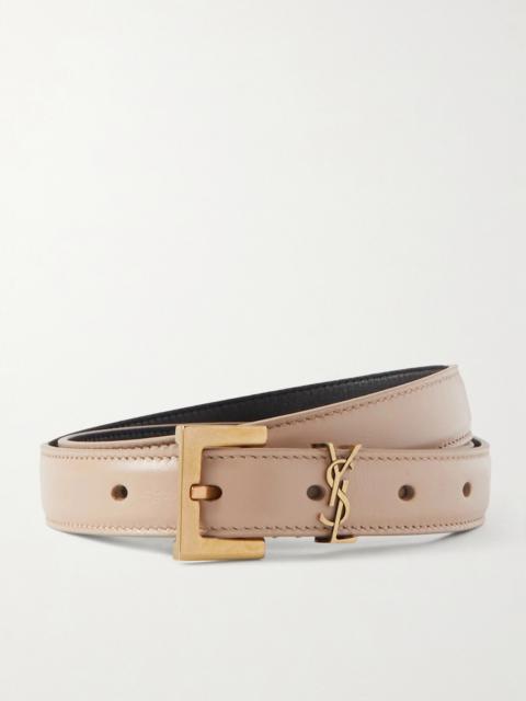 SAINT LAURENT Cassandre Leather Belt