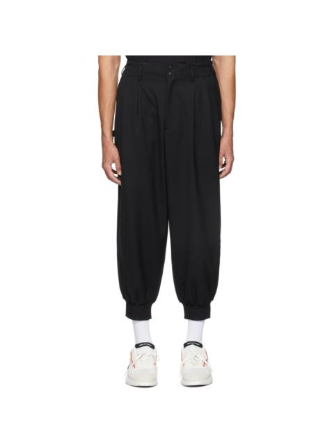 Y-3 Black Refined Wool Cuff Trousers