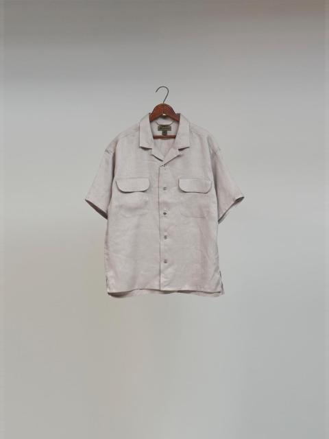Nigel Cabourn Open Collar Shirt Linen Twill in Grey