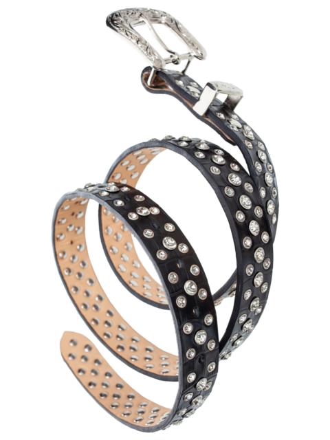 doublet CROCODILE PATTERN BLINGS BELT