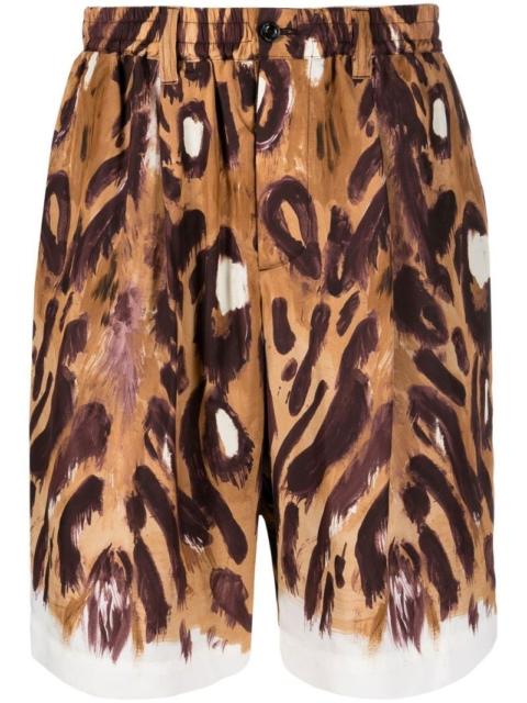 Marni all-over leopard-print shorts