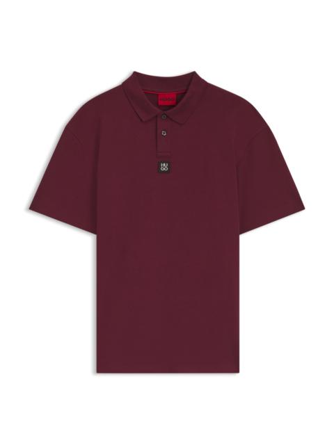HUGO STACKED-LOGO POLO SHIRT IN INTERLOCK COTTON