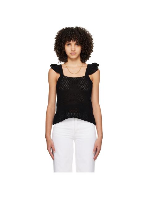 A.P.C. Black Crocheted Tank Top