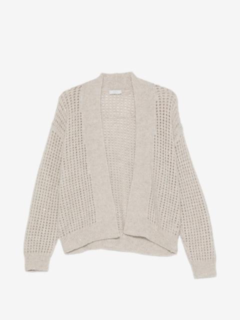 PESERICO sequin-embellished open-knit cardigan