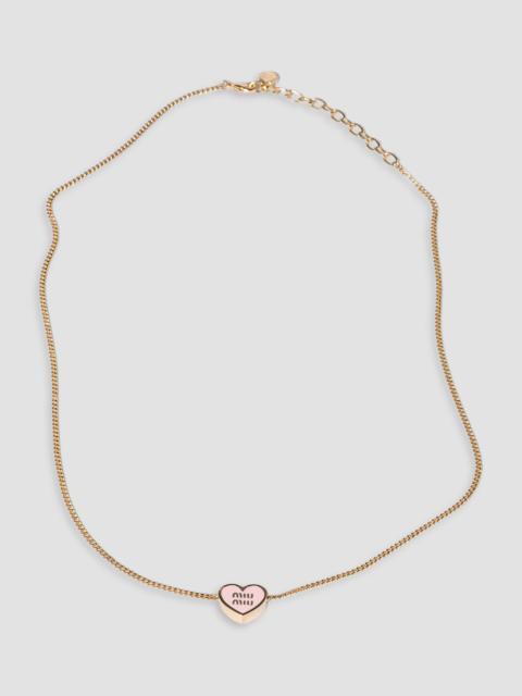 Miu Miu Women's Metal Necklace - Gold Pink