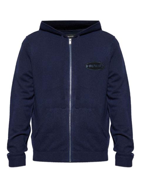 Zadig & Voltaire logo-patch zip-up hoodie