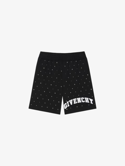 Givenchy GIVENCHY COLLEGE BERMUDA SHORTS IN FELPA WITH RHINESTONES