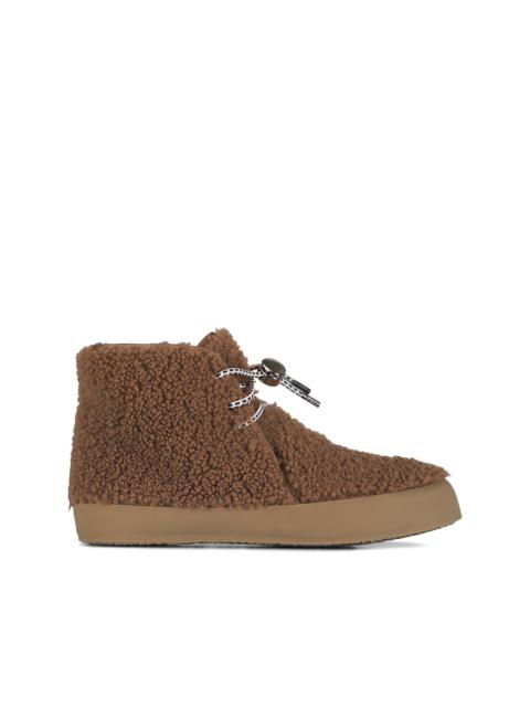 LE MONDE BÉRYL shearling lace-up ankle boots