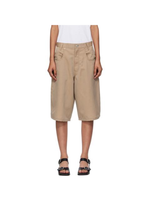 6397 Beige Baggy Shorts