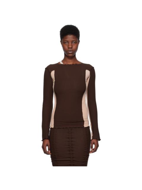 BASERANGE SSENSE Exclusive Brown & Pink Omato Long Sleeve T-Shirt