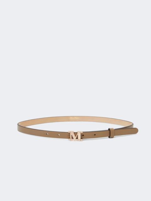 Max Mara MGRAZIATA15 Leather Monogram belt - MUD
