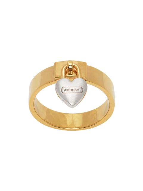 Gold Heart Padlock Ring
