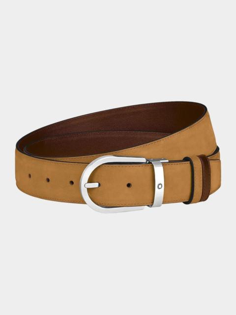 Montblanc Horseshoe Buckle 35MM Reversible Leather Belt