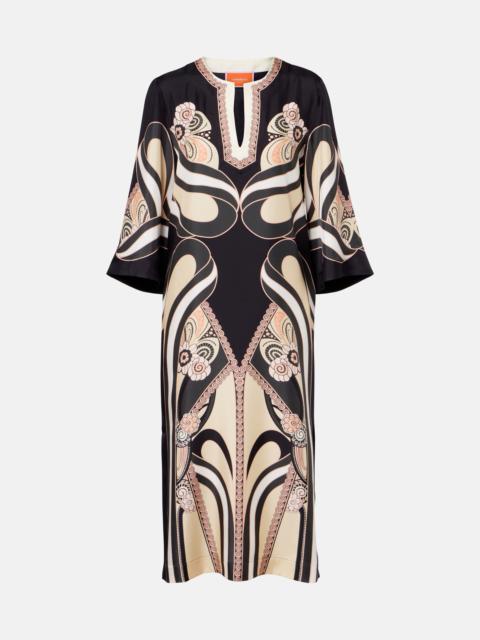 La DoubleJ Printed silk twill kaftan