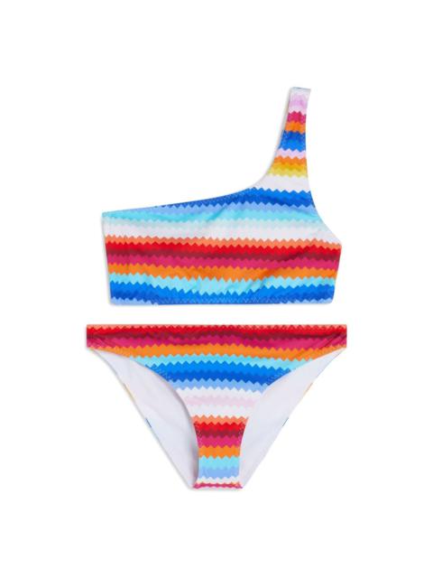 Missoni zigzag-print one-shoulder bikini