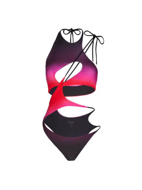 THE ATTICO RED, BLACK AND FUCHSIA ONE PIECE