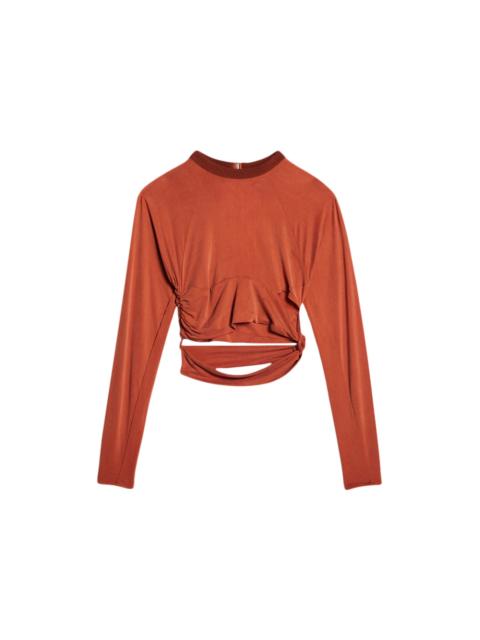 JACQUEMUS Jacquemus Le T-Shirt Espelho Knotted Cut-Out T-shirt Red