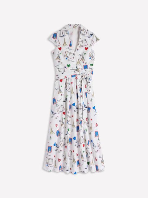 BODEN Julia Cotton Wrap Midi Dress-Ivory, Postcard From Paris