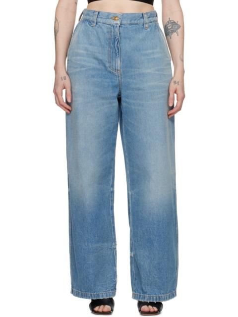 Palm Angels Blue Faded Jeans