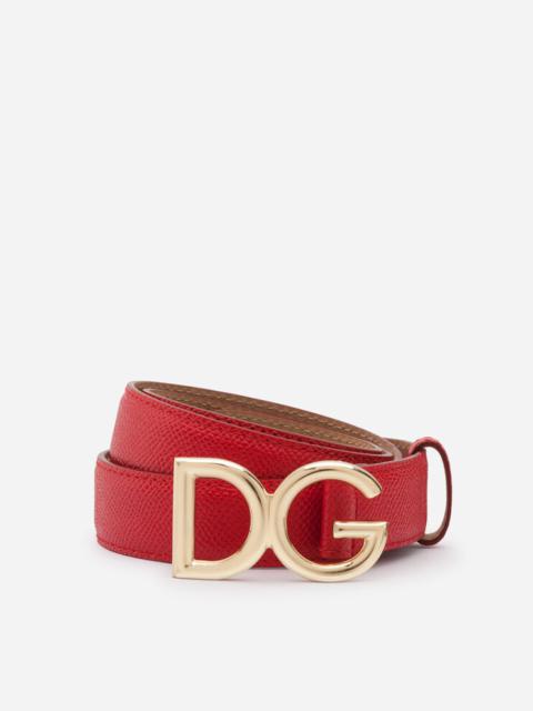 Dolce & Gabbana Dauphine calfskin belt with logo