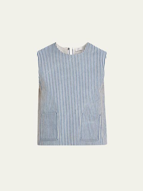 ADAM LIPPES Ludlow Striped Twill Sleeveless Top