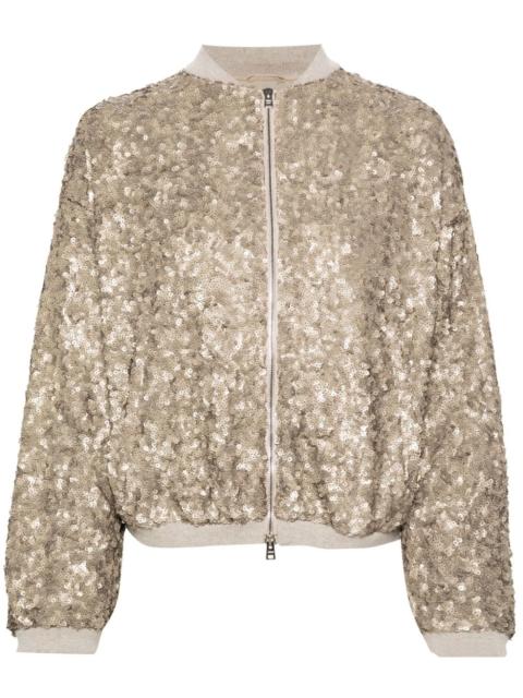 Herno sequin-embellished bomber jacket