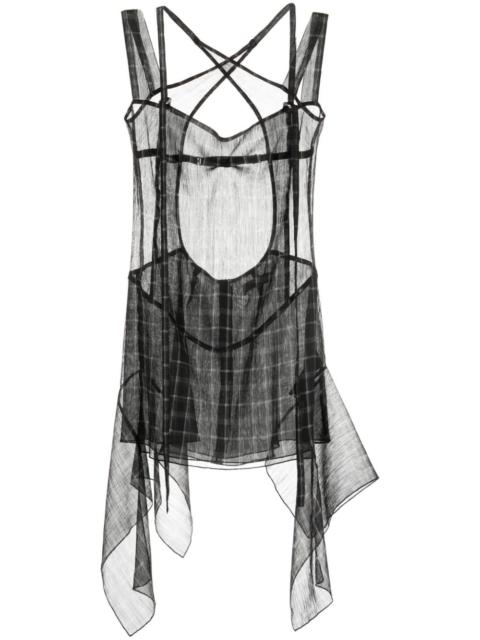 D-ring strap semi-sheer dress