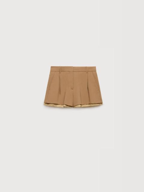 Marni BROWN WOOL SHORTS WITH EXPOSED LINING