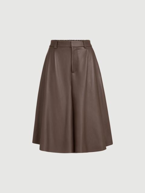Brunello Cucinelli Nappa leather wide Bermuda shorts with monili