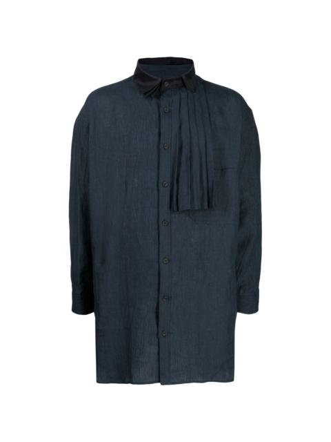 Yohji Yamamoto pleated-detail cotton shirt