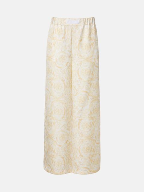 VERSACE Underwater Barocco silk palazzo pants