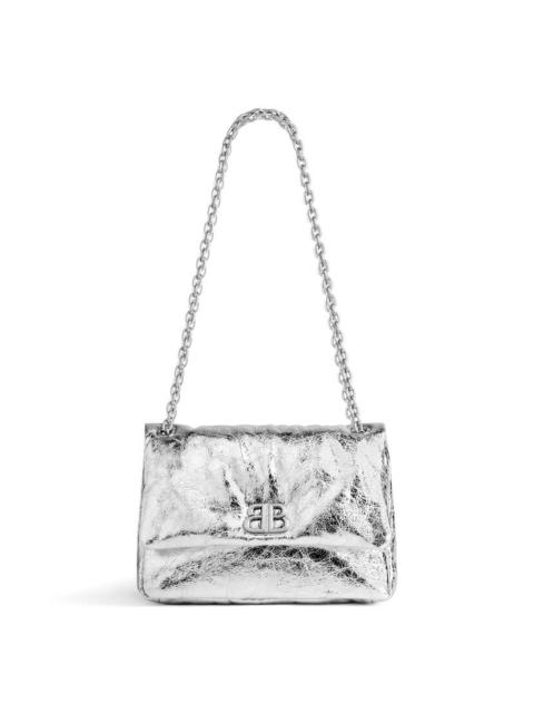 BALENCIAGA Women's Monaco Mini Bag Metallized  in Silver