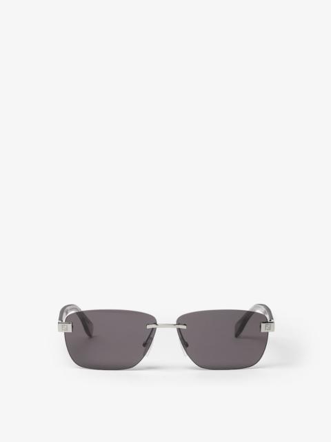 FENDI Fendi Sky Transparent acetate and palladium-colored metal sunglasses