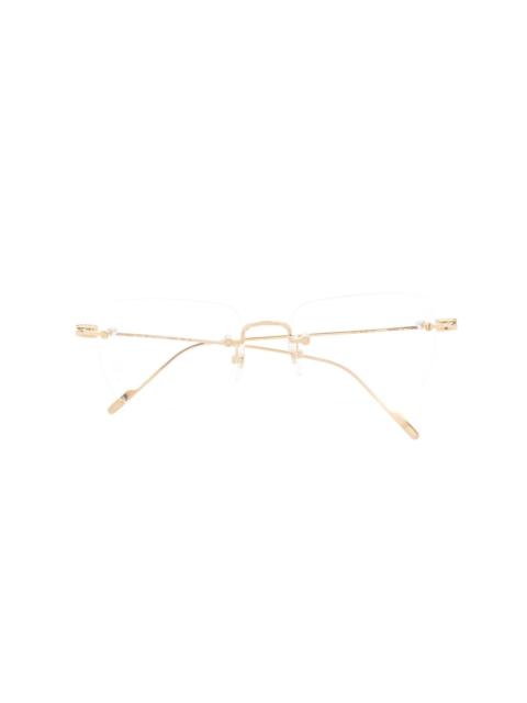 Cartier 18kt gold Double C Décor square optical glasses