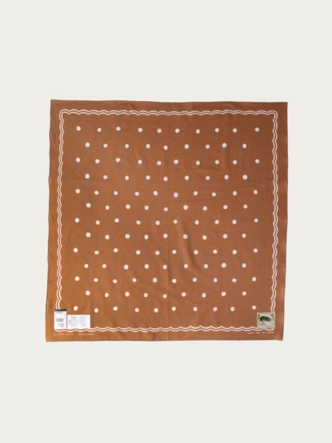 Kapital Fastcolor Selvedge Bandanna (POLKA DOTS) 30x30 - Brown