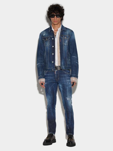 DSQUARED2 DARK SPARKLE WASH SKATER JEANS