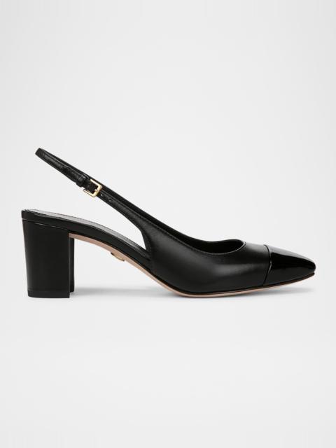 VERONICA BEARD Cecile Mixed Leather Slingback Pumps