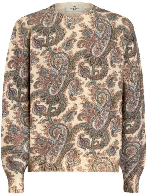 paisley-print wool jumper