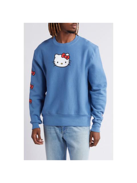 Champion x Sanrio Hello Kitty® 50th Anniversary Fleece Graphic Sweatshirt in Denim Blue at Nordstrom