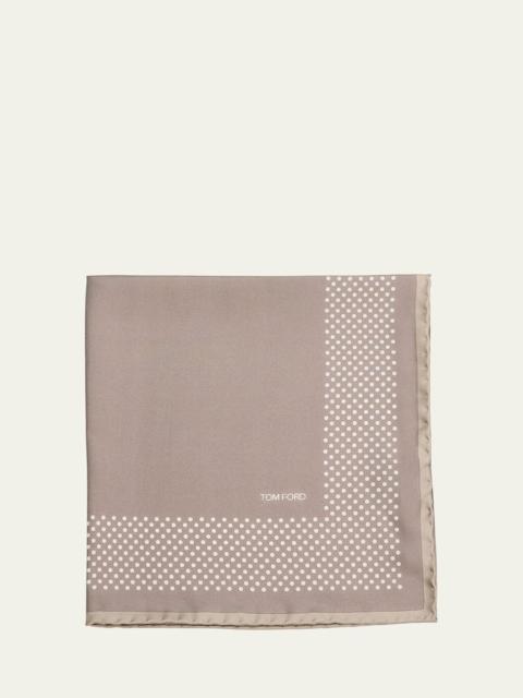 TOM FORD Men's Polka Dot Mulberry Silk Pocket Square
