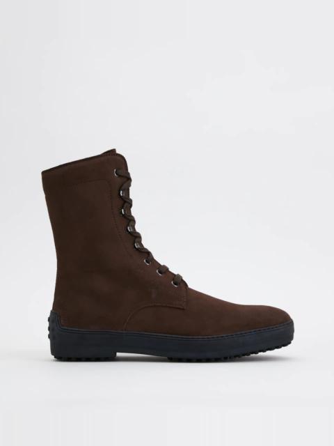 Tod's WINTER GOMMINO ANKLE BOOTS IN SUEDE - BROWN