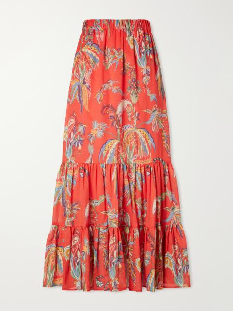 Etro Tiered Printed Cotton Maxi Skirt