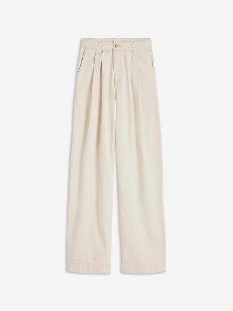 BODEN Pleated Wide Leg Jeans-Ecru