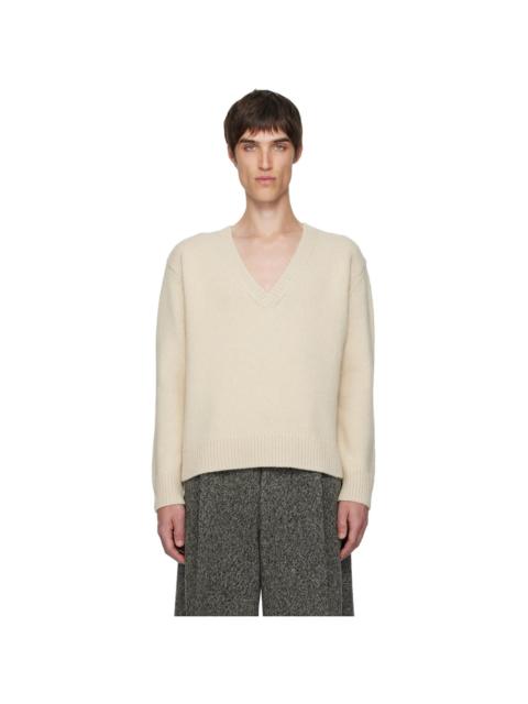 Dries Van Noten Off-White V-Neck Sweater