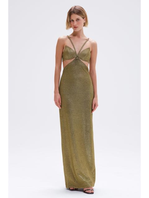 PatBO GOLDEN WEAVE GOWN