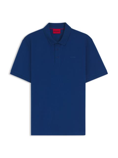 HUGO COTTON-PIQUÉ POLO SHIRT WITH LOGO PRINT