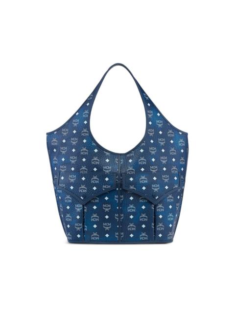 MCM large Leni signature Visetos canvas tote bag