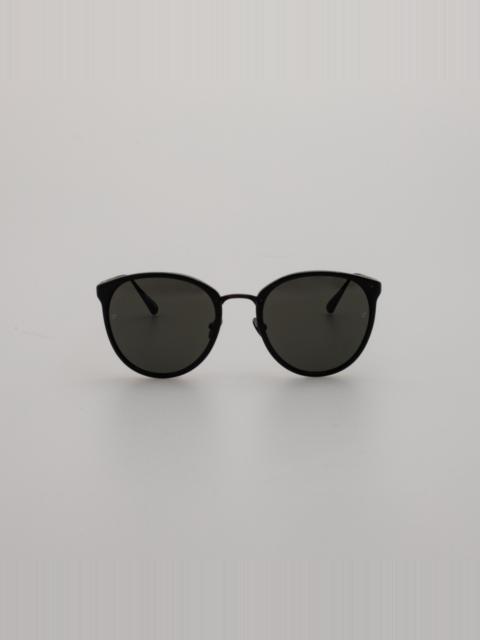 CALTHORPE OVAL OPTICAL FRAME IN BLACK AND MATT NICKEL (MEN'S)