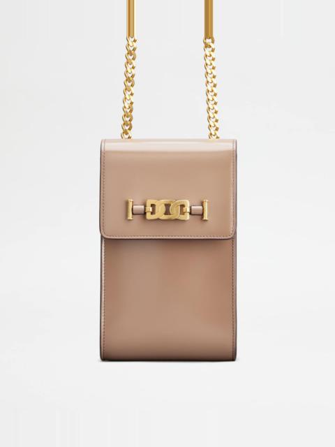 Tod's KATE PHONE BAG IN LEATHER - PINK